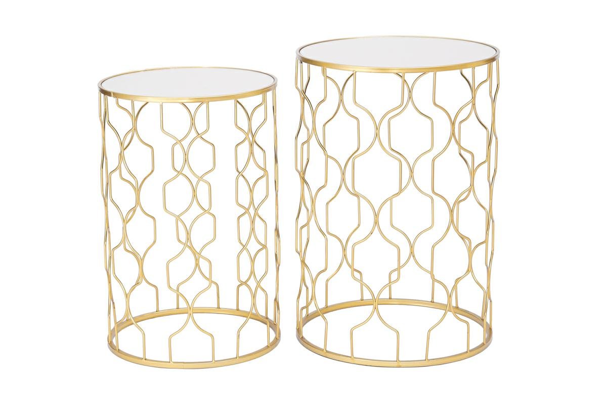 Tavolino in metallo e vetro colore oro | Rohome | Rohome