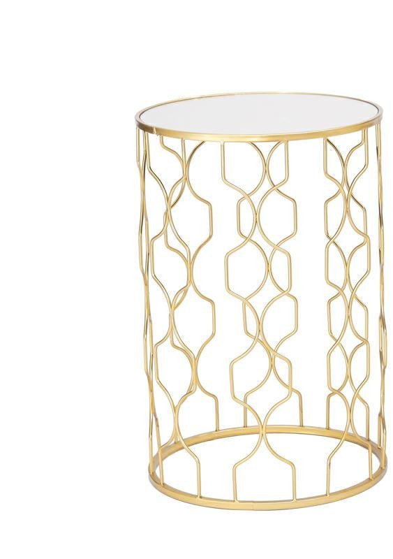 Tavolino in metallo e vetro colore oro | Rohome | Rohome