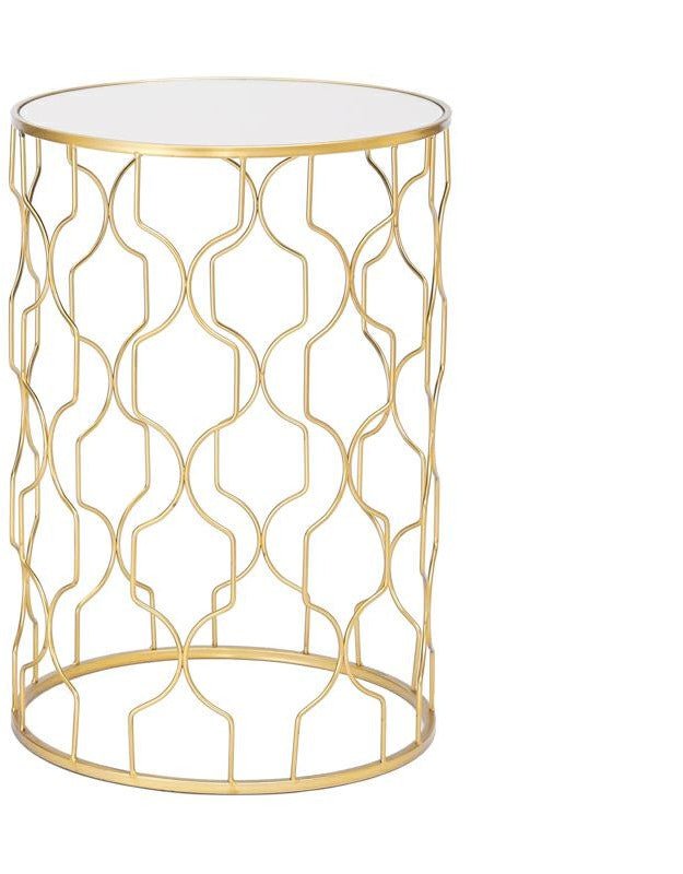 Tavolino in metallo e vetro colore oro | Rohome | Rohome