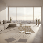 Tavolino in metallo oro con specchio | Rohome | Rohome