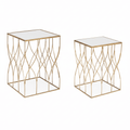 Tavolino in metallo oro con specchio | Rohome | Rohome