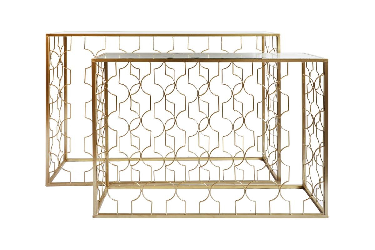 Tavolo Consolle ingresso in metallo colore oro H.80cm | Rohome | Rohome