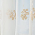 Tenda Margot ricamata con fiori beige H. 280cm | rohome | Rohome