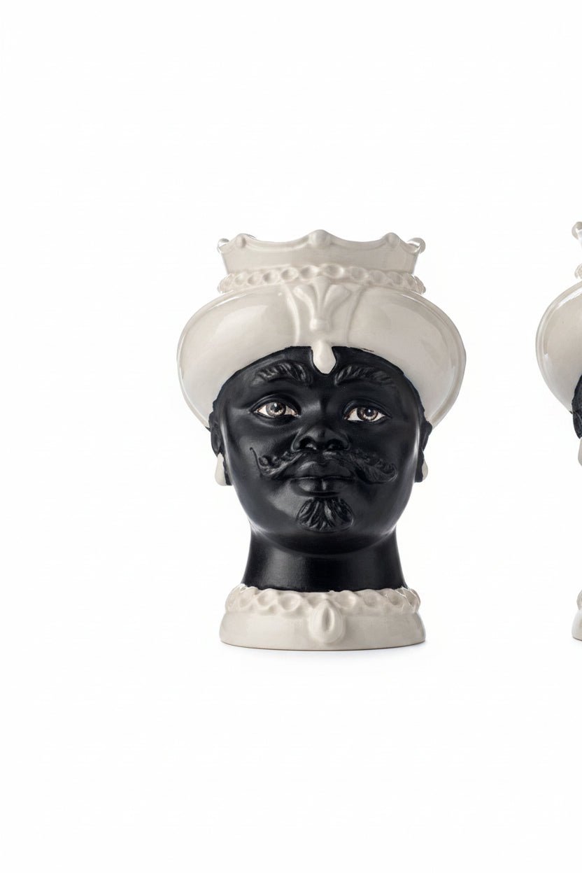 Testa di Moro Verus bianco volto nero Man H 12cm | Rohome | Rohome