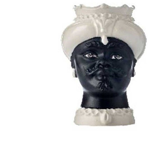 Testa di Moro Verus bianco volto nero Uomo H 12cm | Rohome - Rohome
