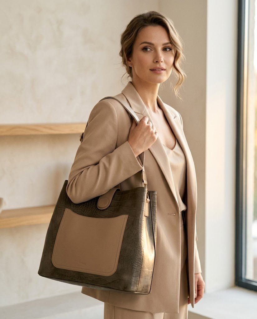 Thun - Borsa con Tracolla e Maniglia con Stampa Effetto Rettile | Rohome | Rohome