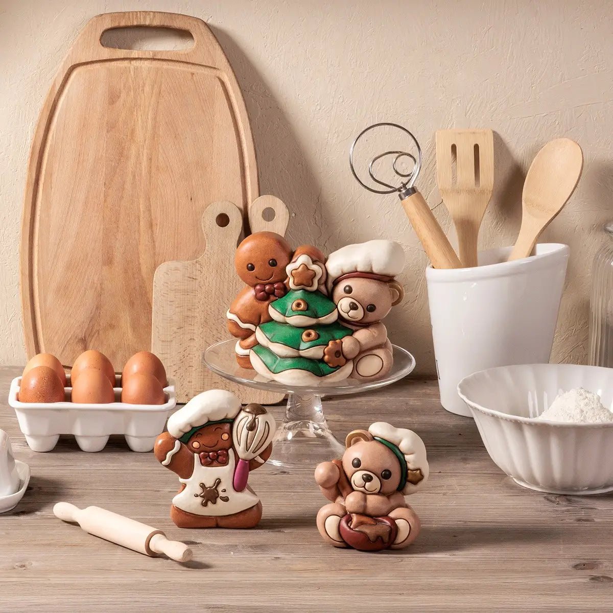 Thun - Coppia Teddy e omino di pan di zenzero Pepi in ceramica | Rohome | Rohome