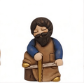 Thun - Personaggio falegname presepe in ceramica blu | Rohome | Rohome