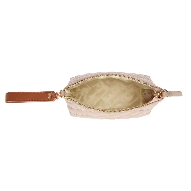 Thun – Pochette trapuntata in ecopelle con tracolla nocciola | Rohome | Rohome
