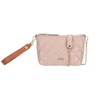 Thun – Pochette trapuntata in ecopelle con tracolla nocciola | Rohome | Rohome