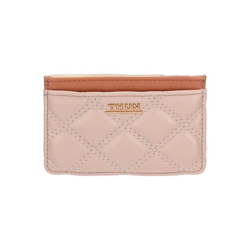 Thun - Porta carte di credito in ecopelle rosa e moka | Rohome | Rohome