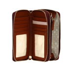 Thun – Portafoglio in ecopelle con doppia zip, viola/marrone | Rohome | Rohome
