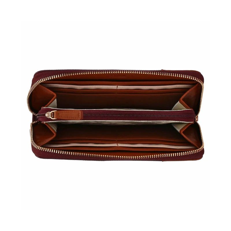 Thun - Portafoglio in ecopelle con zip viola marrone | Rohome | Rohome