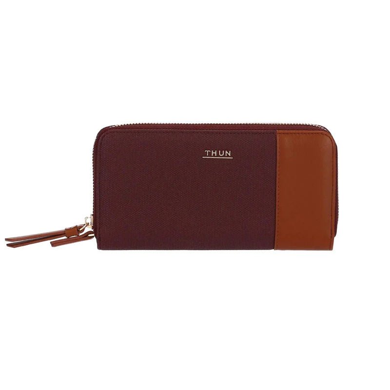 Thun - Portafoglio in ecopelle con zip viola marrone | Rohome | Rohome