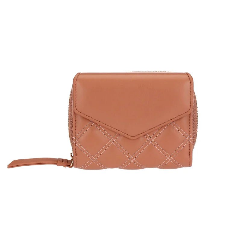 Thun – Portafoglio trapuntato con patta, color moka | Rohome | Rohome