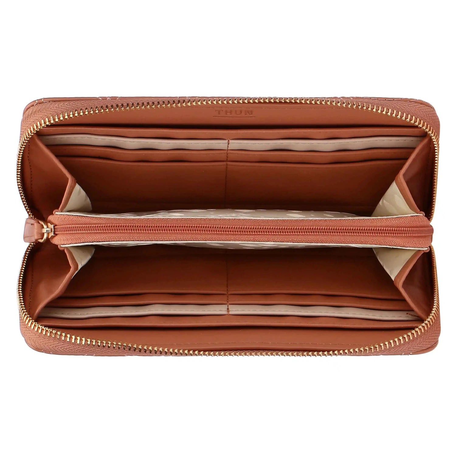 Thun – Portafoglio trapuntato con zip around, moka| Rohome | Rohome