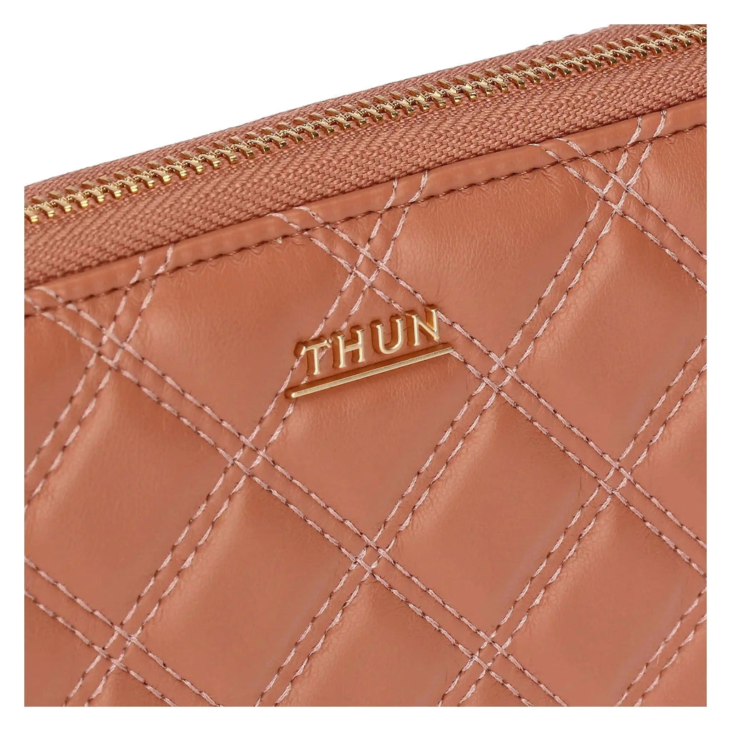 Thun – Portafoglio trapuntato con zip around, moka| Rohome | Rohome