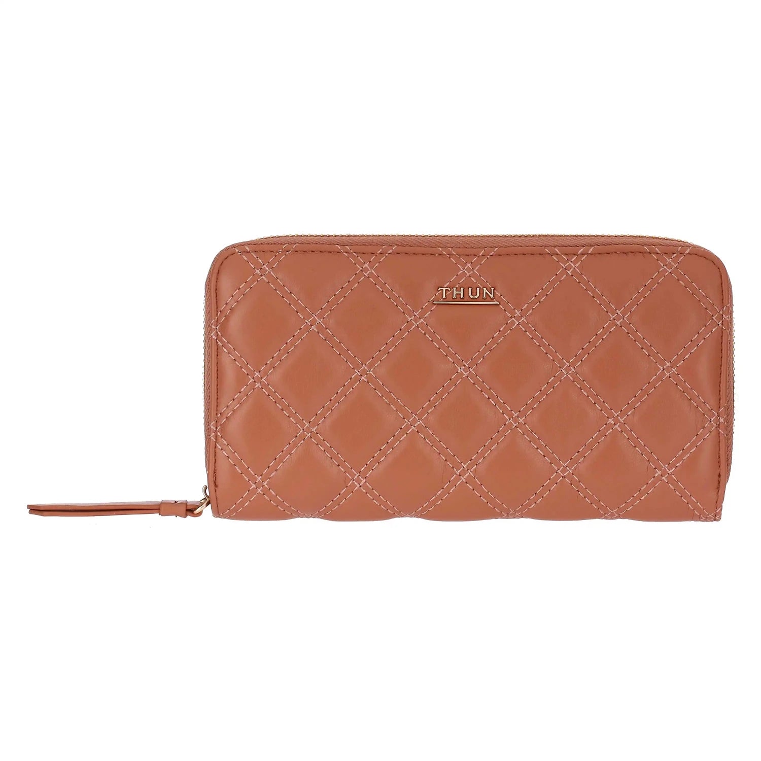 Thun – Portafoglio trapuntato con zip around, moka| Rohome | Rohome