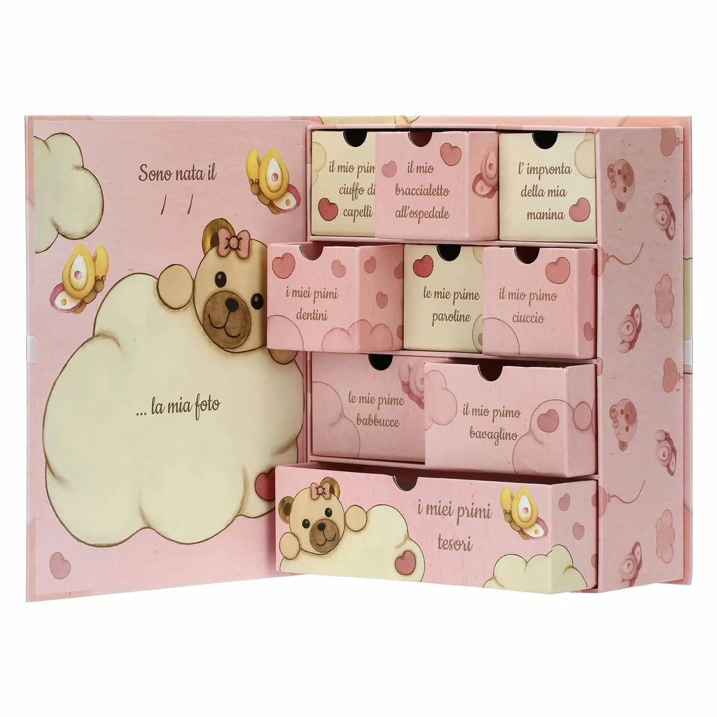 Thun - Scatola dei ricordi rosa con teddy | Rohome | Rohome