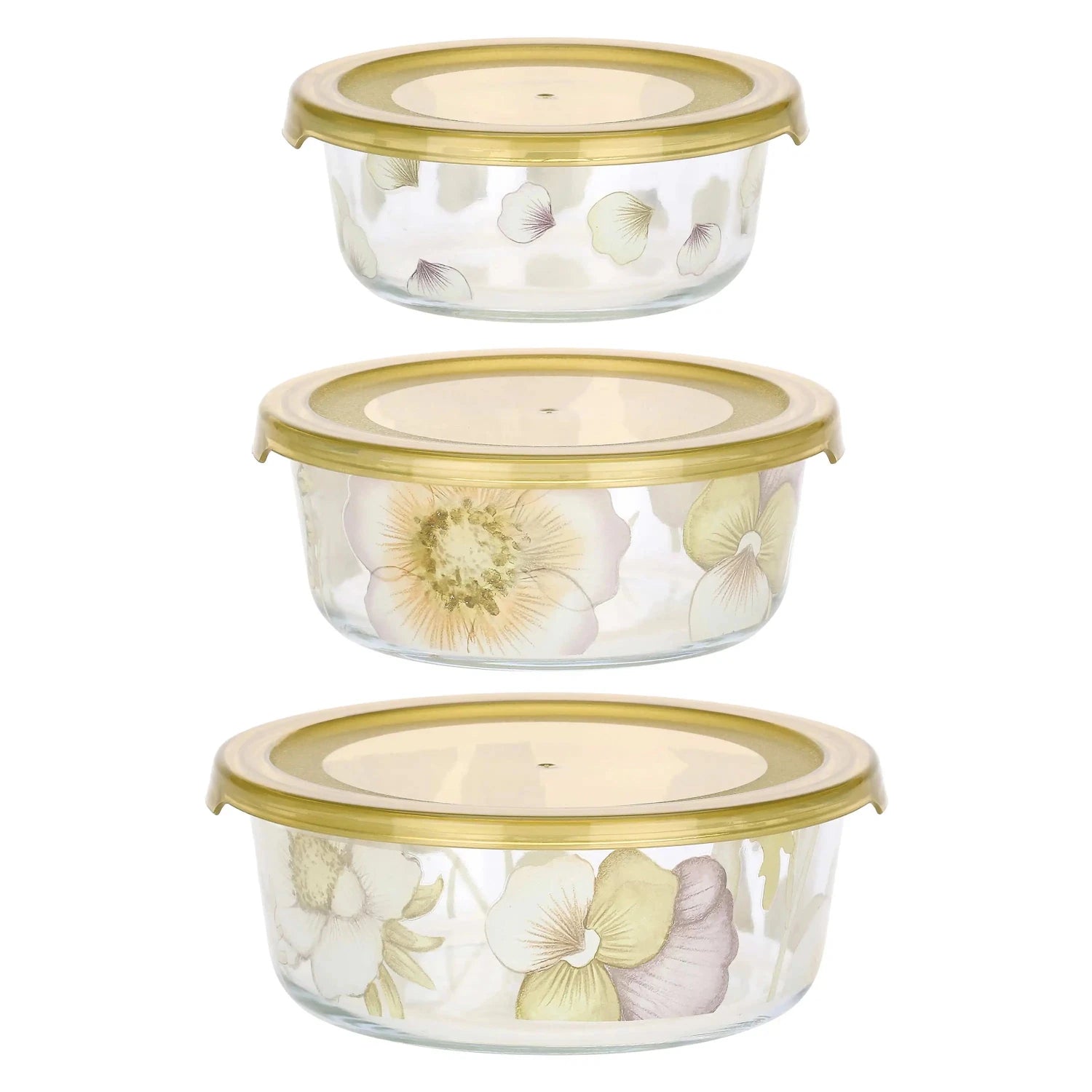 Thun- set 3 contenitori ermetici in vetro linea bloom| rohome | Rohome