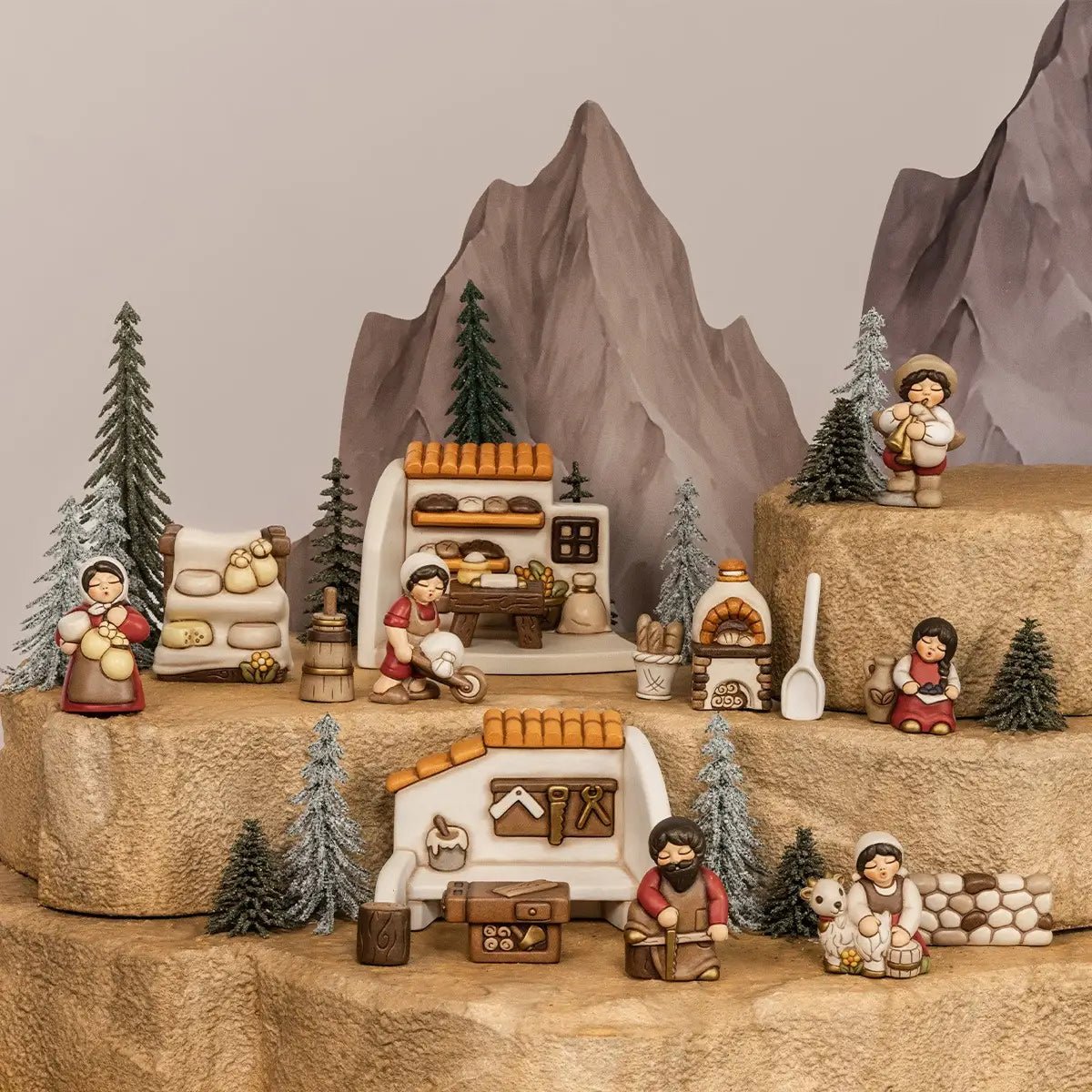 Thun- Set 3 pezzi fornaio in ceramica Presepe Classico | rohome | Rohome