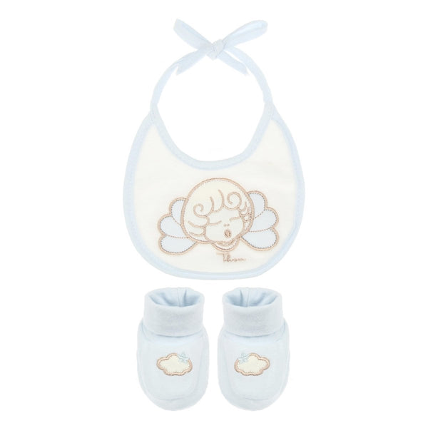 Thun - Set Bavetta e Scarpine Bambino in Cotone Azzurro | Rohome - Rohome