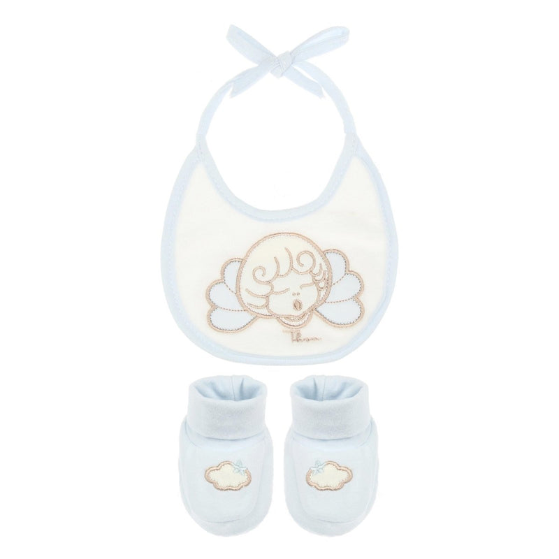 Thun - Set Bavetta e Scarpine Bambino in Cotone Azzurro | Rohome - Rohome