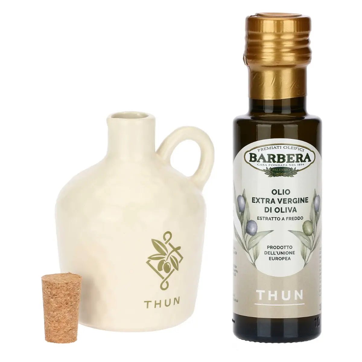 Thun - Set Oliera con olio in ceramica bianco antico | Rohome | Rohome