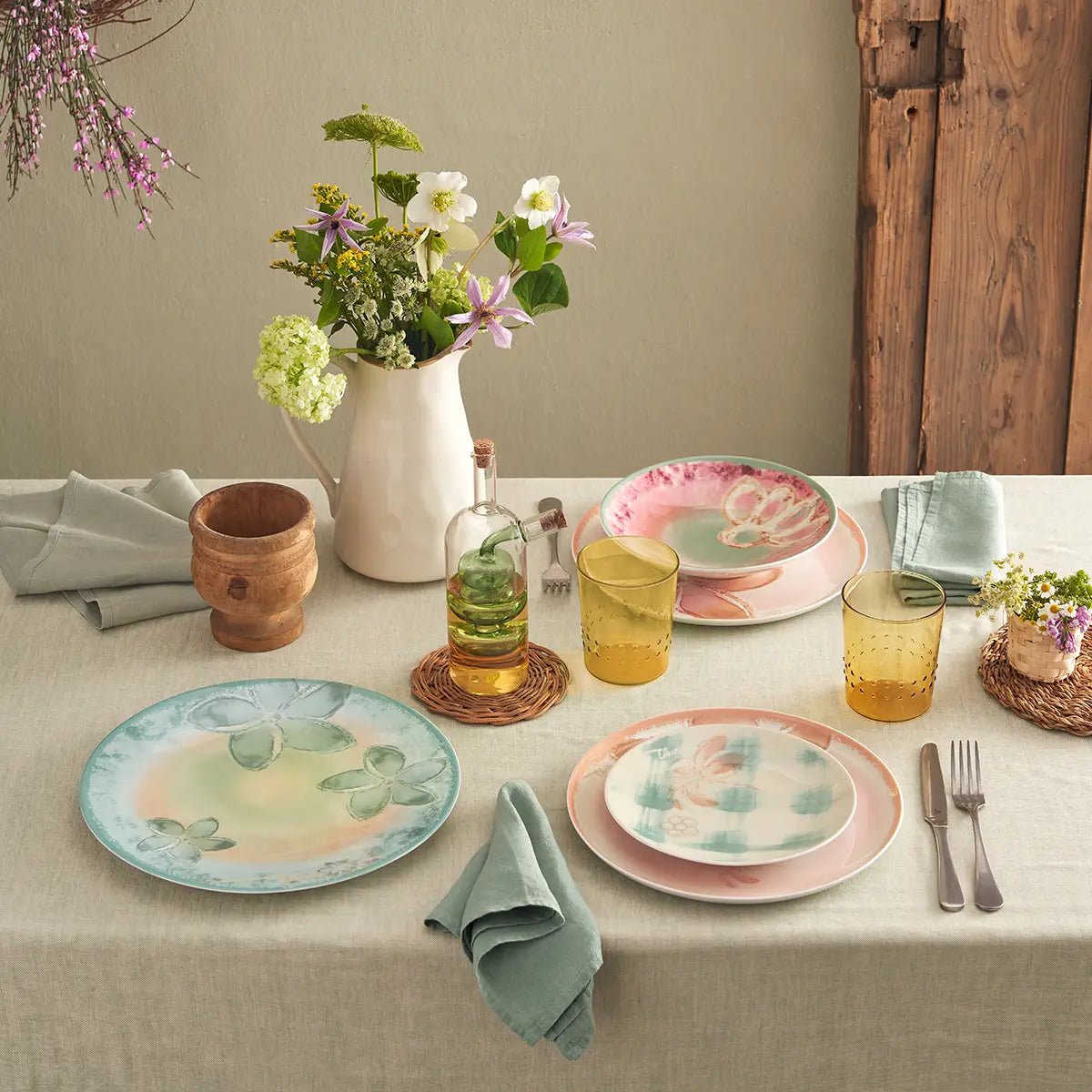 Thun - Set olio e aceto in vetro Bloomia | Rohome | Rohome