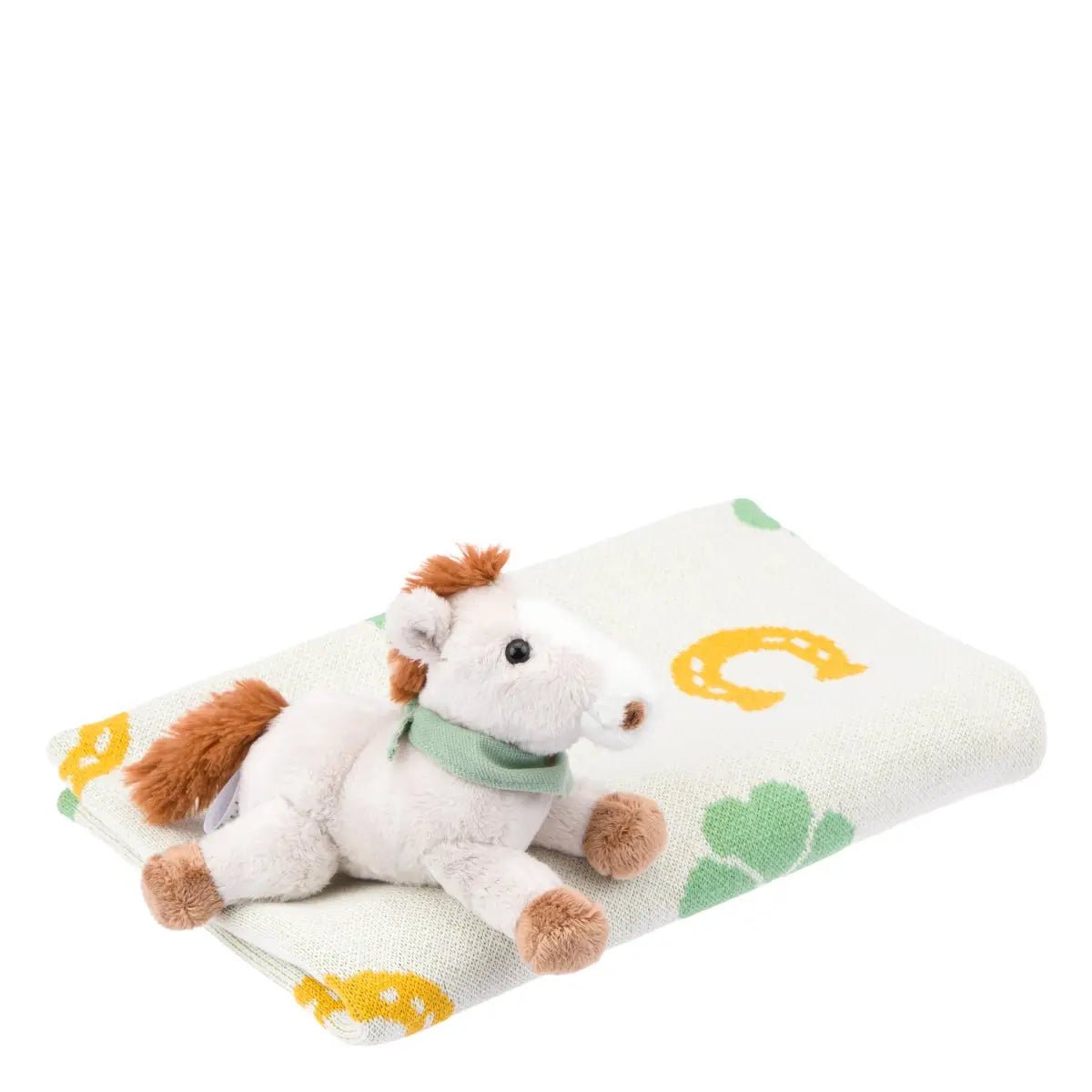 Thun - Set peluche cavallo con copertina tricot Dolce Fattoria | rohome | Rohome