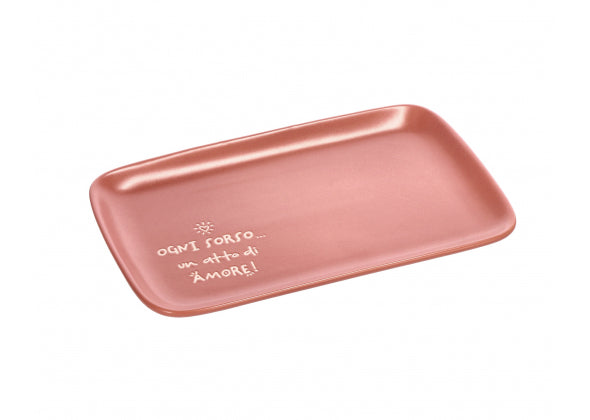 Vassoio in ceramica verde con scritte | Rohome