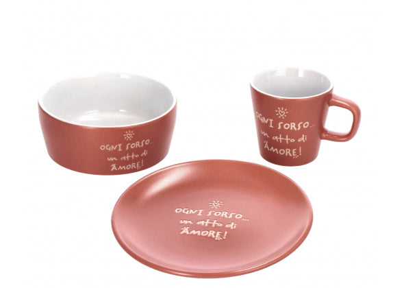 Servizio da colazione in ceramica verde 3 pz | Rohome