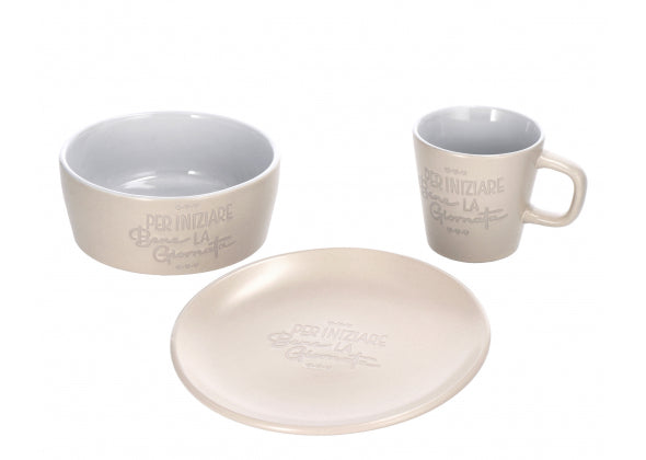 Servizio da colazione in ceramica verde 3 pz | Rohome
