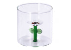 Bicchiere in vetro con decoro tartaruga interno 3d | rohome