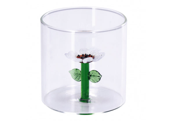 Bicchiere in vetro con decoro tartaruga interno 3d | rohome