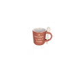 Set 6 tazzine caffè in ceramica rosa con cucchiaino e scritte | rohome