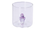 Bicchiere in vetro con decoro polipo interno 3d | rohome