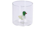 Bicchiere in vetro con decoro tartaruga interno 3d | rohome