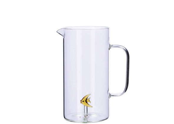 Caraffa in vetro con decoro quadrifoglio interno 3d | rohome