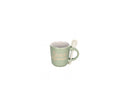 Set 6 tazzine caffè in ceramica verde con cucchiaino e scritte | rohome