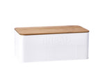 Portapane in metallo con tappo in legno bianco| Rohome