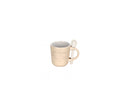 Set 6 tazzine caffè in ceramica beige con cucchiaino e scritte | rohome