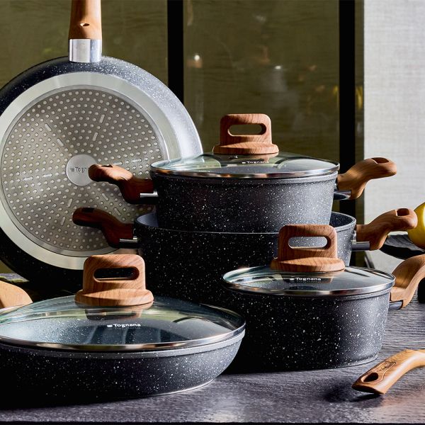Tognana - Batteria di pentole e padelle 8 pezzi Wild Stone | Rohome | Rohome
