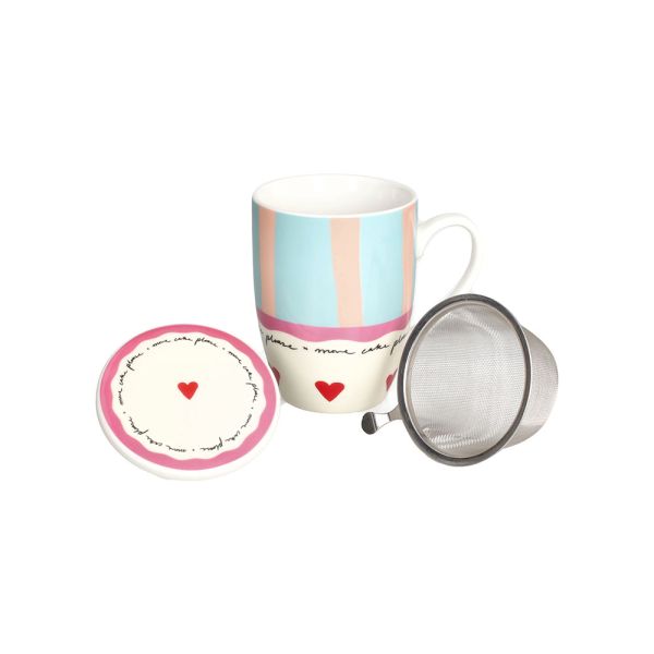Tognana - Tisaniera con filtro in porcellana con cuore | Rohome | Rohome