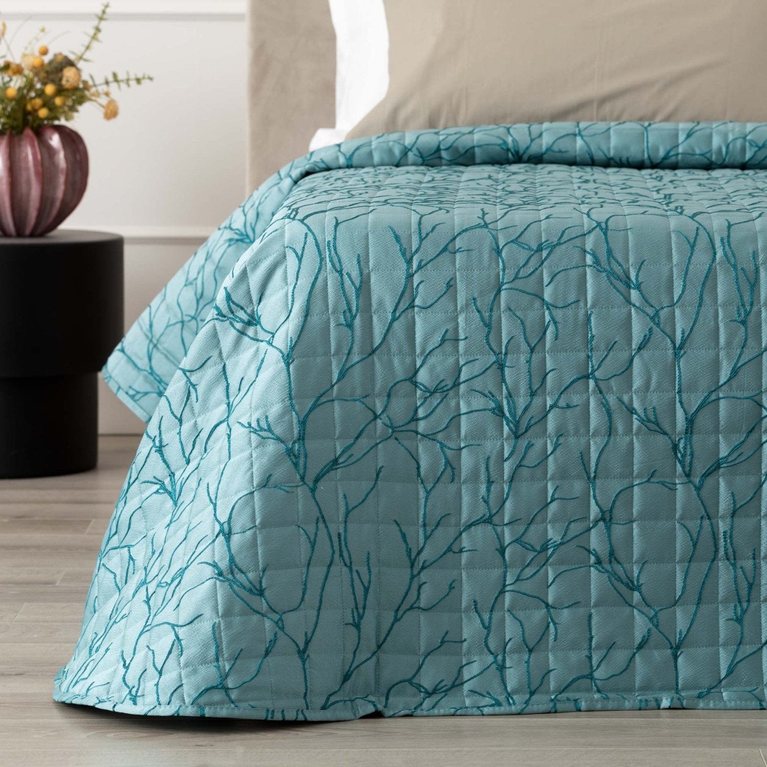 Trapuntino Coralline Jacquard matrimoniale turchese | Rohome | Rohome