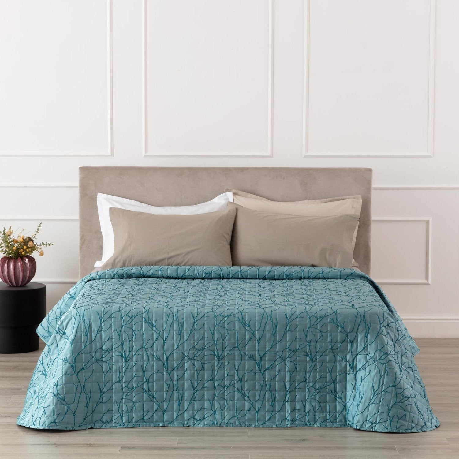 Trapuntino Coralline Jacquard matrimoniale turchese | Rohome | Rohome
