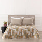 Trapuntino matrimoniale Teren beige - verde| Rohome | Rohome