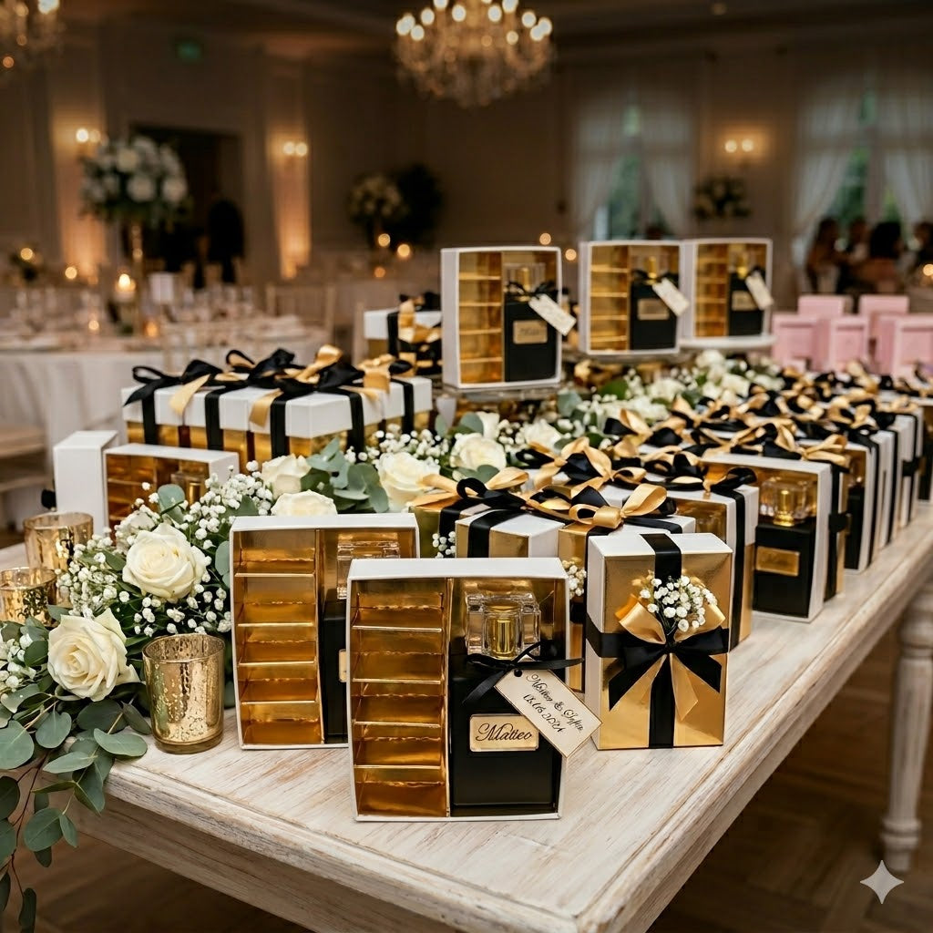 Bomboniera scatola porta confetti e profumo grande nero | Rohome