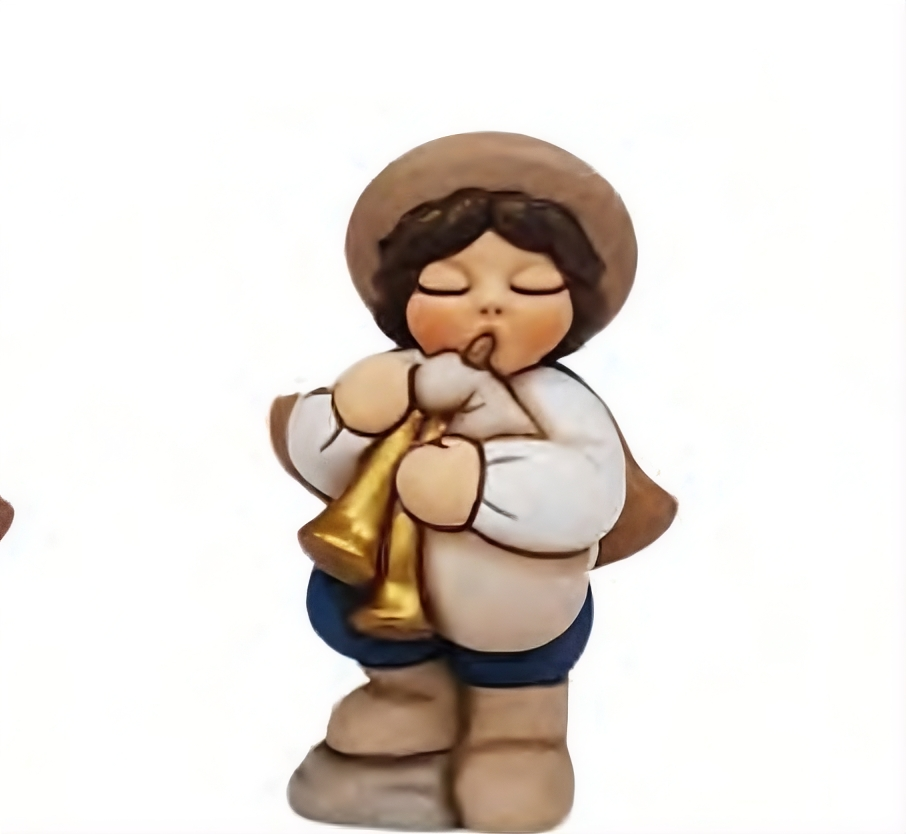 Thun -Personaggio presepe Zampognaro in ceramica blu | Rohome
