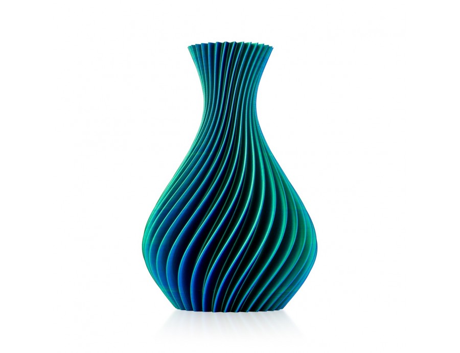 Vaso in pla spirale verde e blu h25 | Rohome